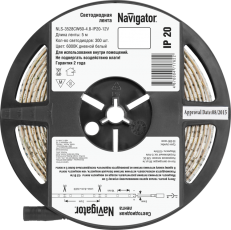 Лента светодиодная NLS-3528СW60-4,8-IP20-12V R5 4,8Вт 12В 6000К IP20 5м | 71762 | Navigator