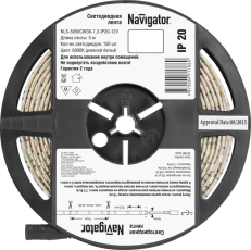 Лента светодиодная NLS-5050СW30-7,2-IP20-12V R5 7,2Вт 12В 6000К IP20 5м | 71766 | Navigator