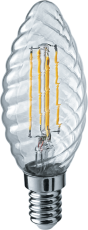 Лампа светодиодная LED 4Вт Е14 230В 2700К NLL-F-TC35-4-230-2.7K-E14 свеча витая прозрачная | 71311 | Navigator