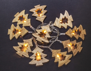 Гирлянда световая NGF-D008-10WW-2AA-деревянные ёлочки | 14046 | Navigator