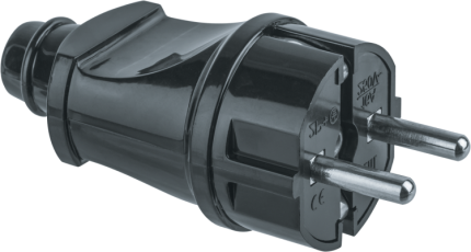 Вилка NCA-PL02-16A-E-BL прямая с/з черная | 61360 | Navigator