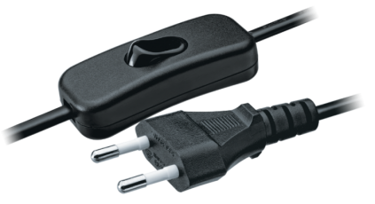 Шнур 61 720 NPS-FS-170-2x0.5-BL 1.7м с выкл. черный |61720 |Navigator