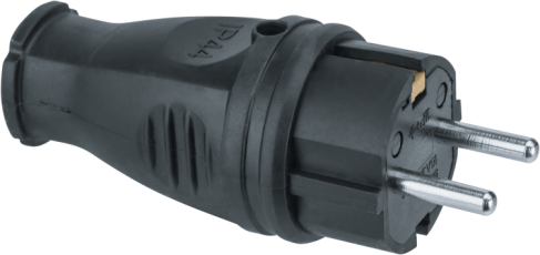 Вилка 61 368 NCA-PLR02-16A-E-IP44-BL прямая с/з каучук черная |61368 |Navigator