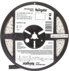 Лента светодиодная NLS-3528СW60-4,8-IP65-12V R5 4,8Вт 12В 6000К IP65 5м | 71763 | Navigator