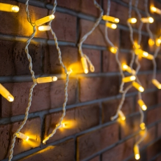 Гирлянда Айсикл (бахрома) светодиодный, 2,4 х 0,6 м, белый провод, 230 В, диоды ТЕПЛЫЙ БЕЛЫЙ, 88 LED | 255-037 | NEON-NIGHT