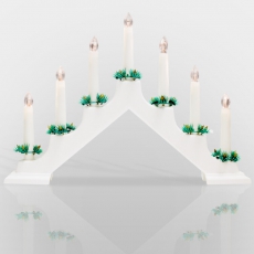 Новогодняя горка 7 свечек, цвет корпуса: Белый, цвет свечения: ТЕПЛЫЙ БЕЛЫЙ | 501-081 | NEON-NIGHT