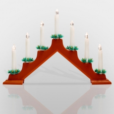 Новогодняя горка 7 свечек, цвет корпуса: Красный, цвет свечения: ТЕПЛЫЙ БЕЛЫЙ | 501-082 | NEON-NIGHT