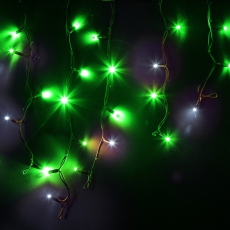 Гирлянда Айсикл (бахрома) светодиодный, 4,0 х 0,6 м, с эффектом мерцания, черный провод 