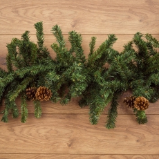 Еловый шлейф 2,7 м с шишками, объем 41 см | 307-221 | NEON-NIGHT