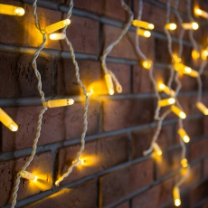 Гирлянда Айсикл (бахрома) светодиодный, 1,8 х 0,5 м, белый провод, 230 В, диоды ТЕПЛЫЙ БЕЛЫЙ, 48 LED | 255-026 | NEON-NIGHT