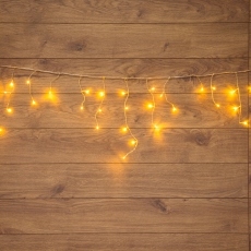 Гирлянда Айсикл (бахрома) светодиодная, 1,8 х 0,5 м, прозрачный провод, 230 В, диоды ТЕПЛЫЙ БЕЛЫЙ | 255-016 | NEON-NIGHT