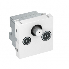 Антенная розетка TB+радио+спутник Modul45 45x45 мм (белый) (ANT-3SD RW1) | 6105282 | OBO Bettermann