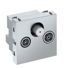 Антенная розетка TB+радио+спутник Modul45 45x45 мм (серебристый) (ANT-3SD AL1) | 6105286 | OBO Bettermann