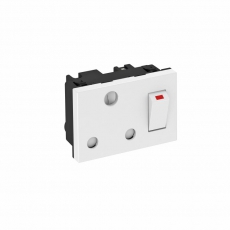 Розетка одинарная 0° ЮАР/Индия с выключателем, 16А, 250 В (белый) (STD-SA0G RW1.5) | 6120734 | OBO Bettermann