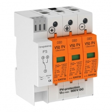 Устройства защиты от импульсных перенапряжений УЗИП для фотогальванических сетей 3 пол. (Класс I+II), 600 В (V50-B+C 3PHFS600) | 5093625 | OBO Betterm