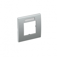 Рамка одинарная Modul45 (с полем д/маркировки.,горизонт.,84x84 мм,серебристый) (AR45-BF1 AL) | 6119336 | OBO Bettermann