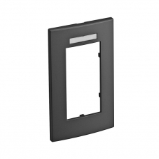 Рамка двойная Modul45 (с полем д/маркировки,вертик.,84x140 мм,черный) (AR45-BSF2 SWGR) | 6119364 | OBO Bettermann