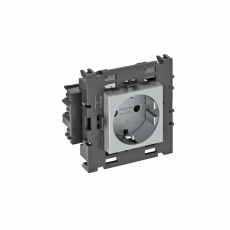 Розетка одинарная 0° Modul45connect с з/к, 250 В, 16A (алюминий) (STD-D0C8 AL1) | 6120422 | OBO Bettermann