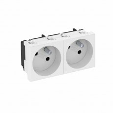 Розетка двойная 33° франц. стандарт, 250 В, 16A (белый) (STD-F3 RW2) | 6120242 | OBO Bettermann