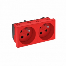 Розетка двойная 33° с кодом, 250 В, 16A (красный) (STD-F3K SRO2) | 6120324 | OBO Bettermann