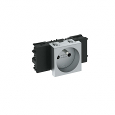 Розетка одинарная 0° Modul45connect франц. стандарт, 250 В, 16A (серебристый) (STD-F0C AL1) | 6120542 | OBO Bettermann