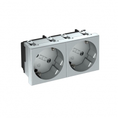 Розетка двойная 33° с з/к, 250 В, 16A (серебристый) (STD-D3 AL2) | 6120112 | OBO Bettermann