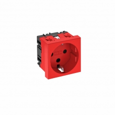 Розетка одинарная 0° с з/к, с кодом, 250 В, 16A (красный) (STD-D0K SRO1) | 6120292 | OBO Bettermann
