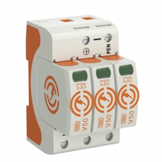 Устройства защиты от импульсных перенапряжений УЗИП для силовых сетей 3 пол. (Класс I+II), 320 В (V50-3-320) | 5093542 | OBO Bettermann