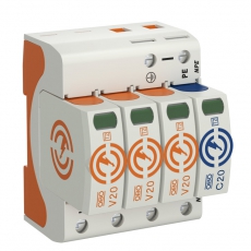 Устройства защиты от импульсных перенапряжений УЗИП для силовых сетей 3+NPE (Класс II), 150 В (V20-3+NPE-150) | 5095233 | OBO Bettermann