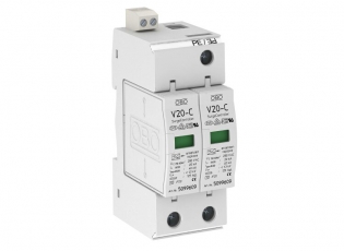 Устройства защиты от импульсных перенапряжений УЗИП для силовых сетей 2 пол. (Класс II), 280 В (V20-C 2+FS-280) | 5094632 | OBO Bettermann