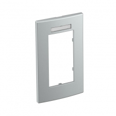 Рамка двойная Modul45 (с полем д/маркировки,вертик.,84x140 мм,серебристый) (AR45-BSF2 AL) | 6119366 | OBO Bettermann