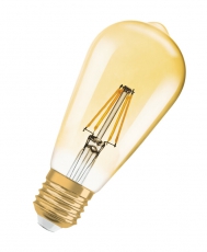 Лампа светодиодная LED, филаментная, золотистая Vintage 1906 LED dim CL Edison FIL GOLD 55 dim 7, 5W/825 E27 | 4052899972360 | Osram