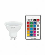 Лампа светодиодная LED Retrofit RGBW lamps with remote control 25 120° 4,5 W/2700K GU10 FR | 4058075445970 | OSRAM