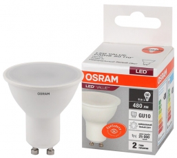 Лампа светодиодная LED Value PAR16 6W/840 230V GU10 10X1 | 4058075581470 | OSRAM
