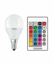 Лампа светодиодная LED Retrofit RGBW lamps with remote control 40 FR 5,5 W/2700K E14 | 4058075430877 | OSRAM