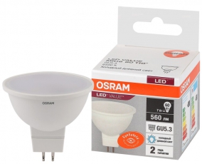 Лампа светодиодная LED Value MR16 7W/865 230V GU5.3 10X1 | 4058075582842 | OSRAM