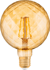 Лампа светодиодная LED, филаментная, золотистая, Vintage 1906 LED CL PINECONE FIL GOLD 40 non-dim 4, 5W/825 E27 | 4058075092037 | Osram