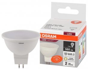 Лампа светодиодная LED Value MR16 7W/830 230V GU5.3 10X1 | 4058075582781 | OSRAM