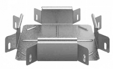 Угловой соединитель крестообразный к лотку УЛ 500х200, толщ. 1,0 мм, гор. цинк | УСХР-500х200-1,0-ГЦ | Ostec