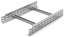 Лоток лестничный 400х80х3000, толщ. 1,5 мм, Сендзимир цинк | НЛО-400х80х3000-1,5-СЦ | OSTEC