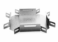 Угловой соединитель крестообразный к лотку 200х80, толщ. 0,9 мм, Сендзимир цинк | УСХ-200х80-0,9-СЦ | Ostec