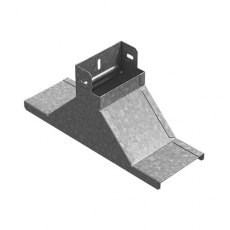 Крышка-ответвитель вертикальный к лотку 300х80, толщ. 1,0 мм, гор. цинк | КОВ-300х80-1,0-ГЦ | Ostec