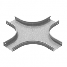 Разветвитель крестообразный плавный универсальный к лотку 150х80 радиус 200 мм, толщ. 1,0 мм, Сендзимир цинк | ХТРП-150х80-1,0-R200-СЦ | Ostec