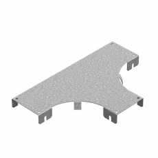 Крышка к Т-отводу горизонтальному к лотку ПЛК 600, толщ. 1,2 мм, Сендзимир цинк | КТП-600-1,2-R100-СЦ | Ostec