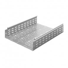 Лоток перфорированный 400х100х3000, толщ. 1,0 мм, Сендзимир цинк | ЛПМЗТ-400х100х3000-1,0-СЦ | Ostec