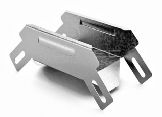 Угловой соединитель внешний к лотку 200х50, толщ. 1,0 мм, Сендзимир цинк | УСВ90-200х50-1,0-СЦ | Ostec