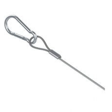 Трос оцинкованный с карабином и замком 7 м, толщ. 2,0 мм, Сендзимир цинк | ТРК-7-2,0-СЦ | OSTEC