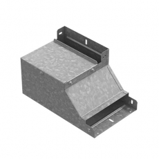 Поворот вертикальный вверх правый к лотку 400х65, толщ. 1,0 мм, Сендзимир цинк | ПВП-400х65-1,0-СЦ | Ostec