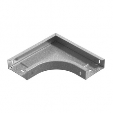 Угол горизонтальный 90 град. к лотку ПЛК 600х110, толщ. 1,5 мм, гор. цинк | УГП90-600х110-1,5-R100-ГЦ | Ostec