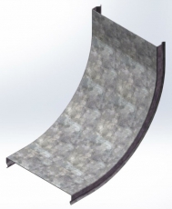 Крышка угла внутреннего плавного 90 град. к лотку 50, толщ. 0,7 мм, Сендзимир цинк | КУВНТП90-50-0,7-R100-СЦ | Ostec